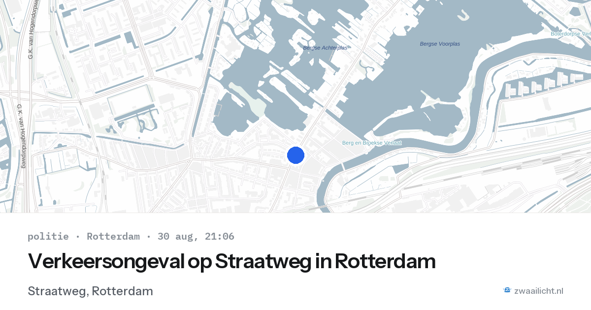 Verkeersongeval op Straatweg in Rotterdam — 30 aug 2026