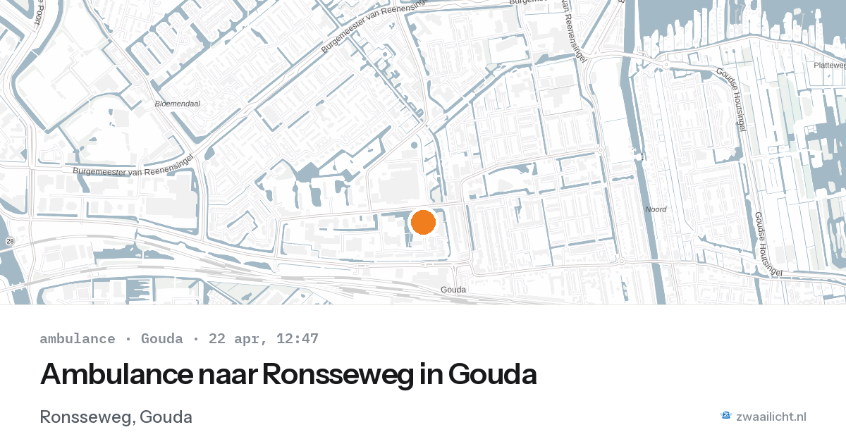 Ambulance naar Ronsseweg in Gouda — 22 apr 2026