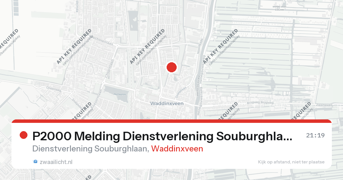 P2000 Melding Dienstverlening Souburghlaan, Waddinxveen — 31 jan 2026