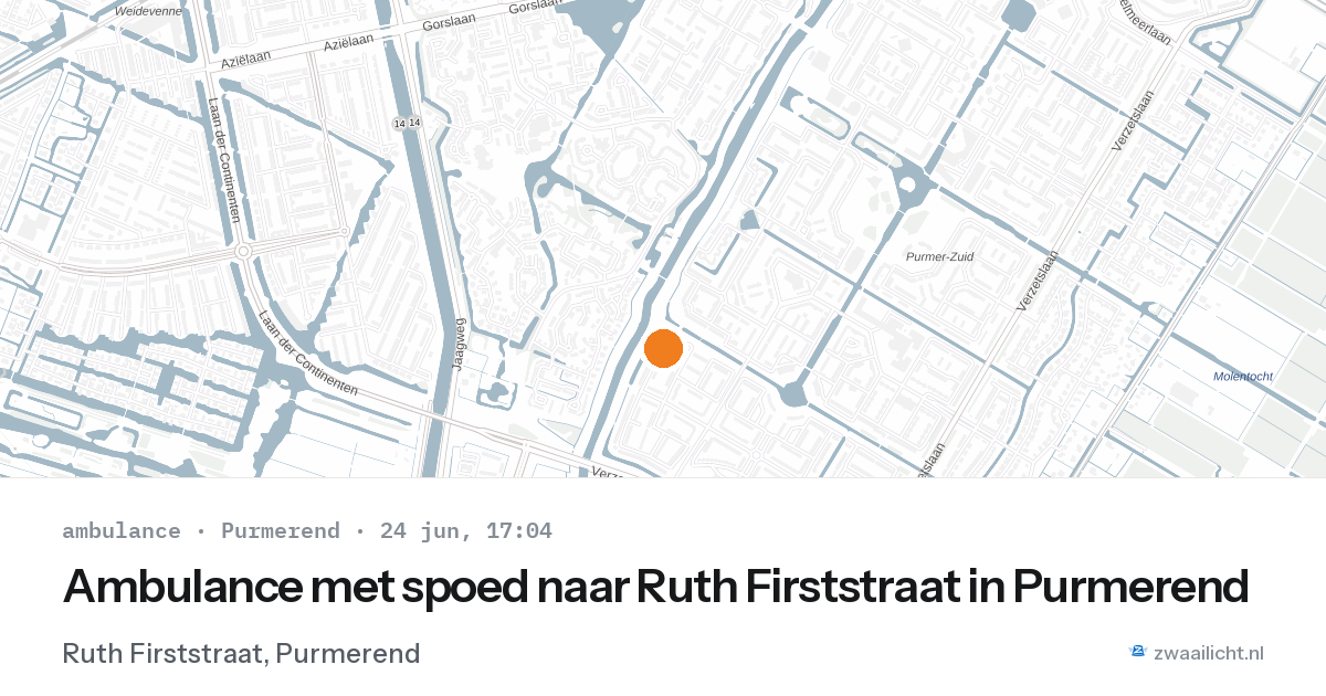 Ambulance met spoed naar Ruth Firststraat in Purmerend — 24 jun 2026