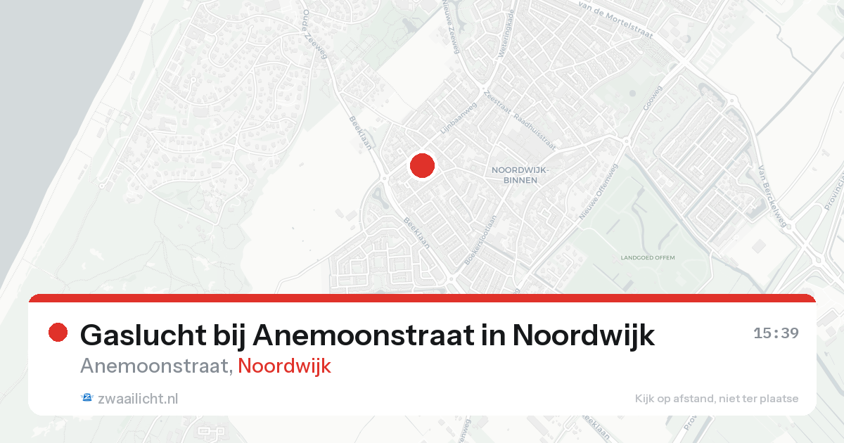 Gaslucht bij Anemoonstraat in Noordwijk — 20 feb 2026