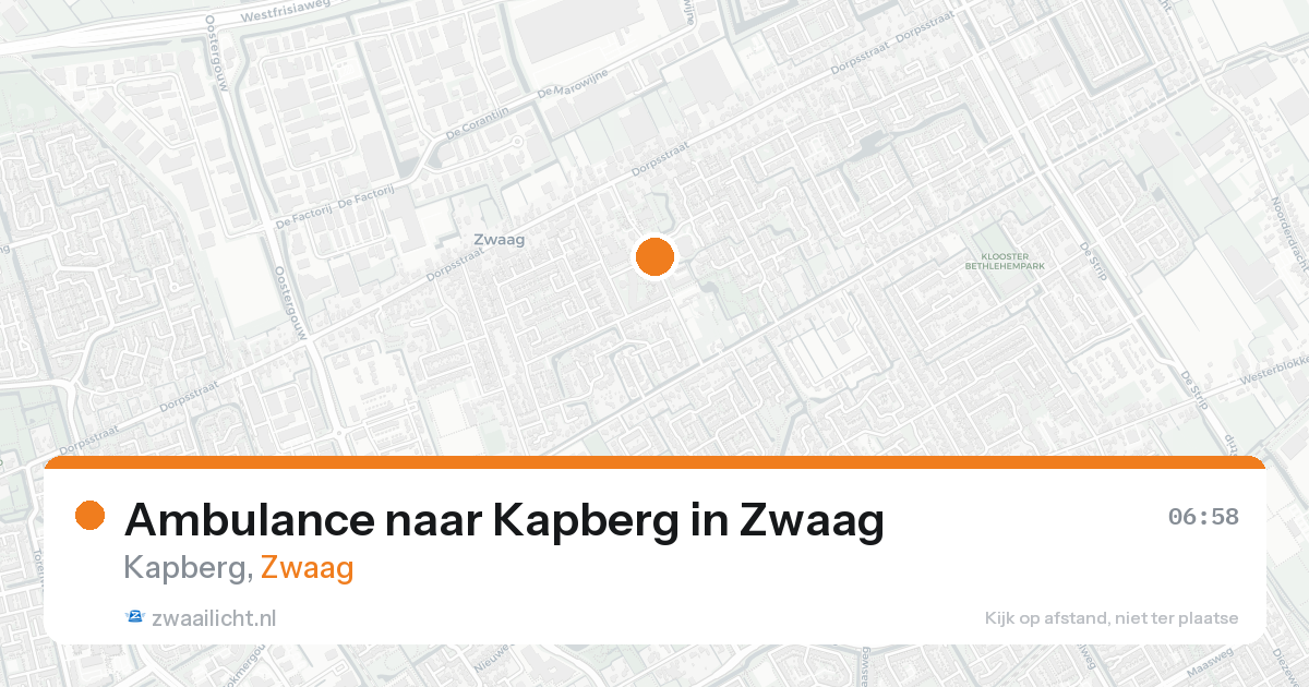 Ambulance naar Kapberg in Zwaag — 18 aug 2026