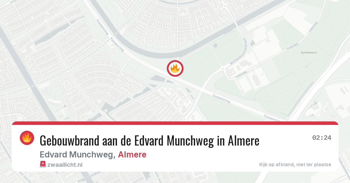 Gebouwbrand aan de Edvard Munchweg in Almere — 30 jul 2026