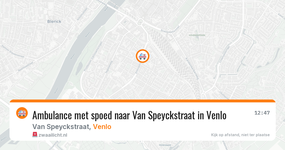 Ambulance met spoed naar Van Speyckstraat in Venlo — 18 jun 2026
