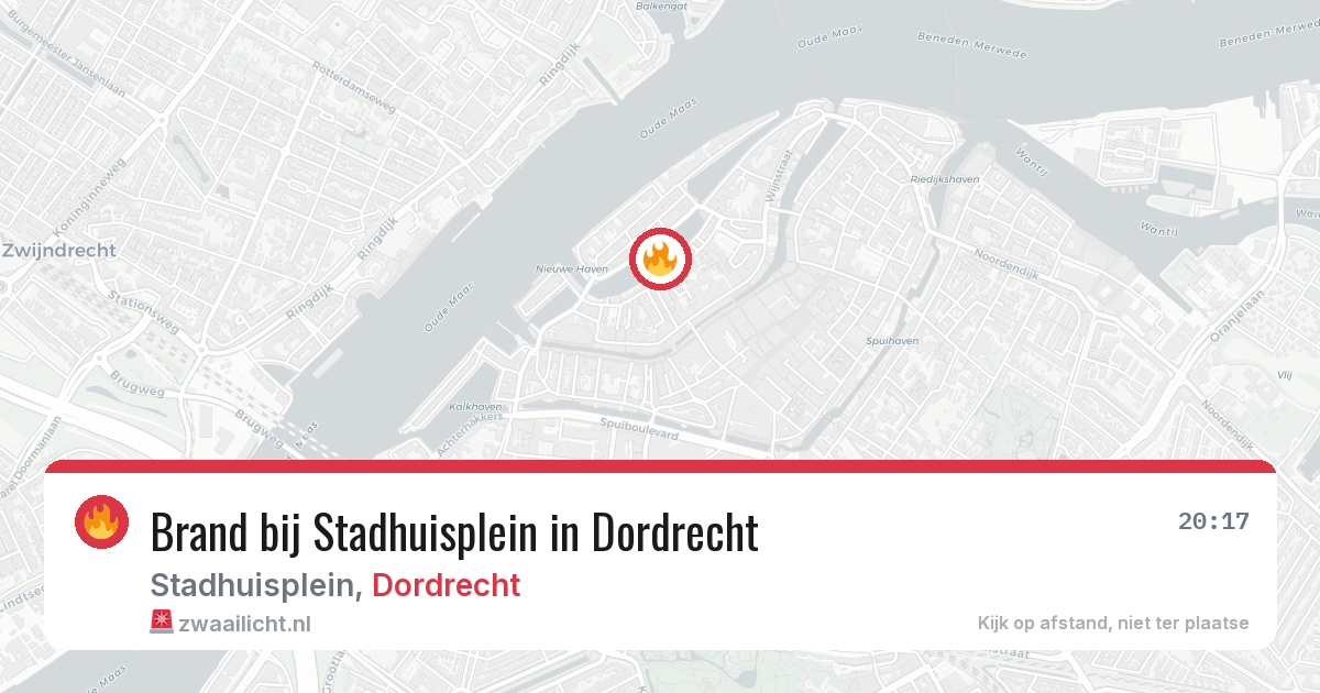 Brand bij Stadhuisplein in Dordrecht — 20 jul 2026