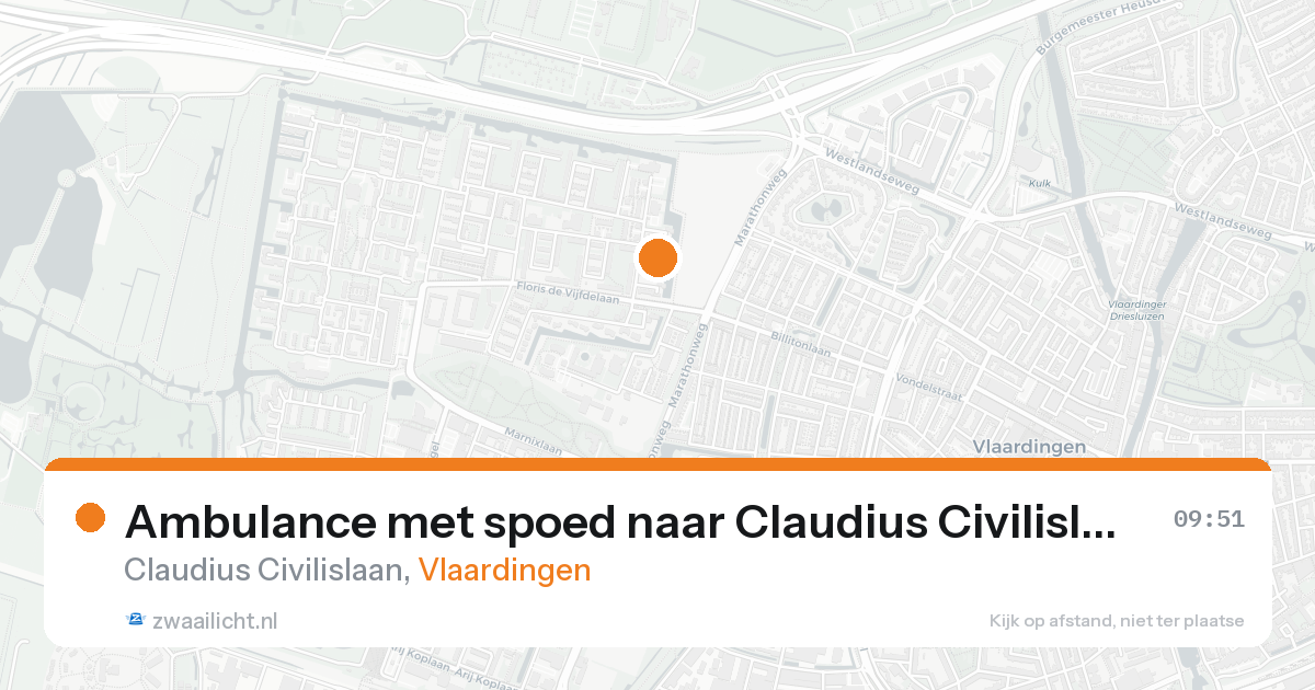 Ambulance met spoed naar Claudius Civilislaan in Vlaardingen — 29 mei 2026