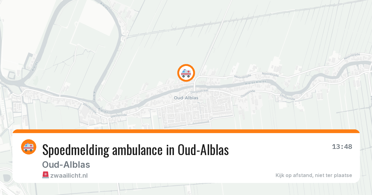 Spoedmelding ambulance in Oud-Alblas — 30 jun 2026