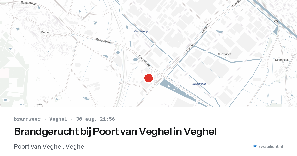 Brandgerucht bij Poort van Veghel in Veghel — 30 aug 2026