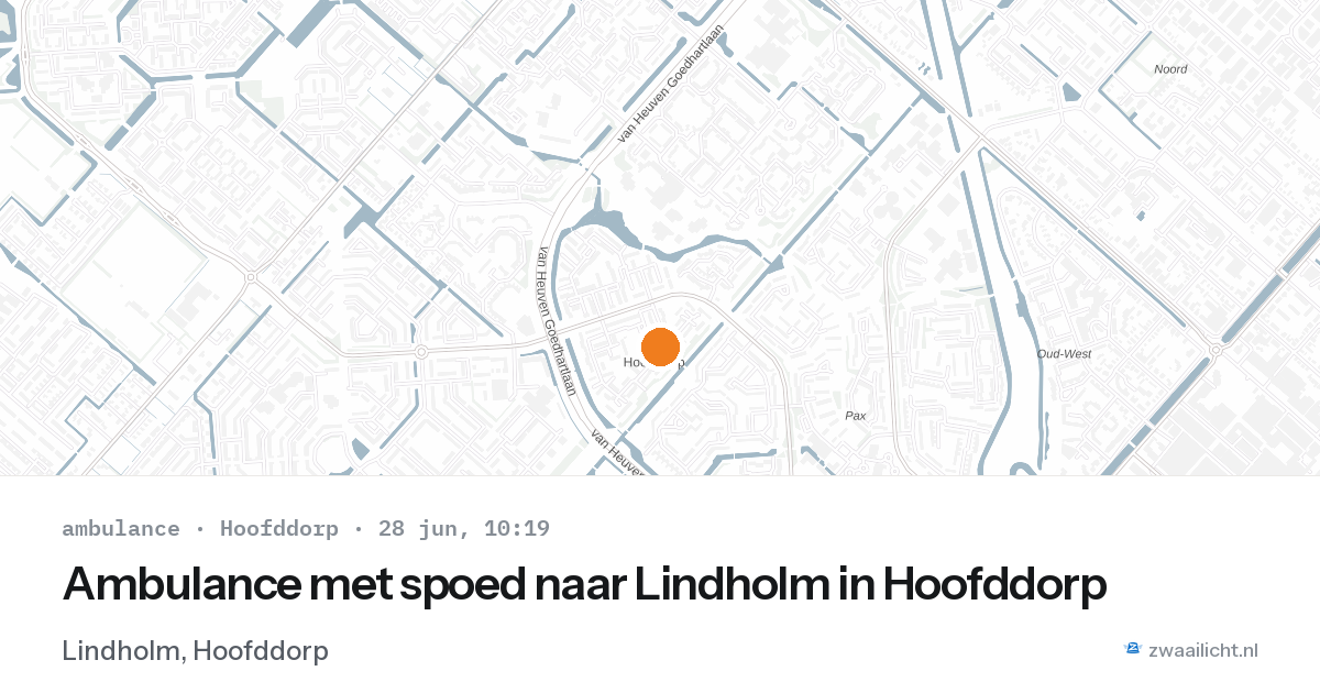 Ambulance met spoed naar Lindholm in Hoofddorp — 28 jun 2026