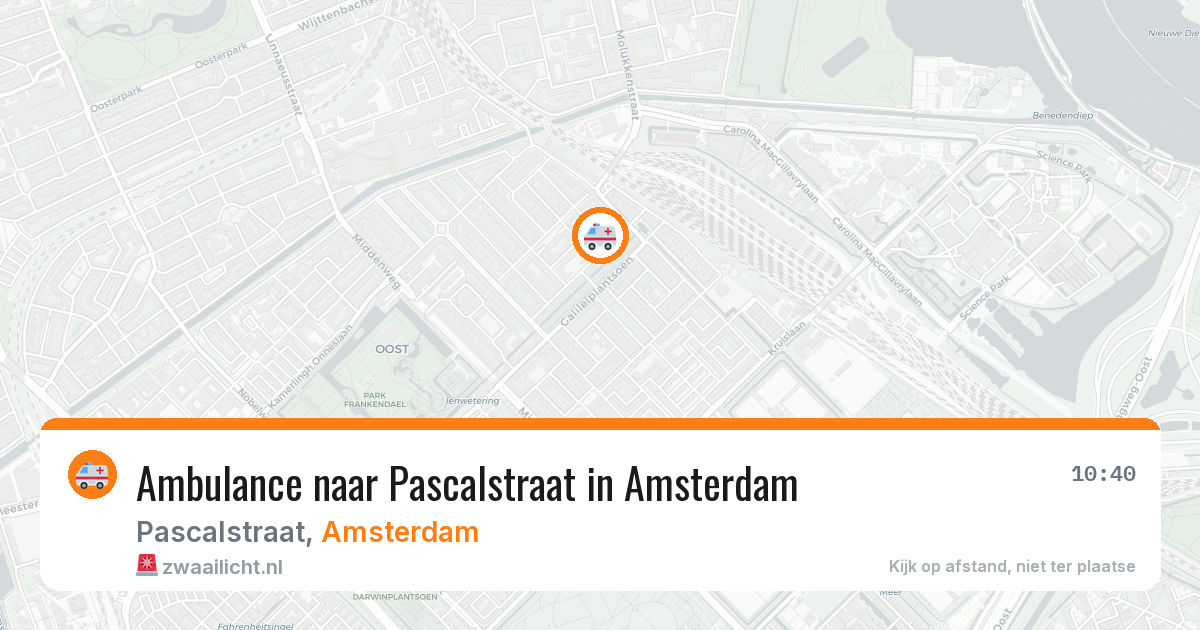 Ambulance naar Pascalstraat in Amsterdam — 4 aug 2026