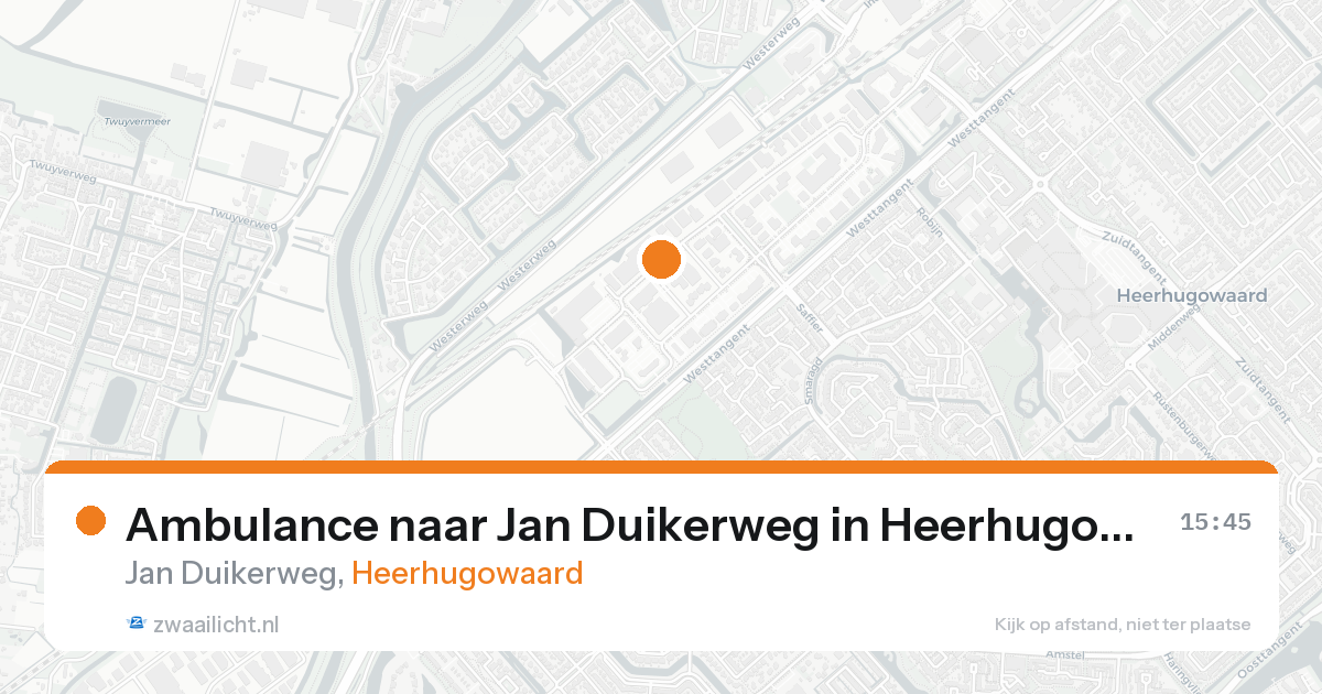 Ambulance naar Jan Duikerweg in Heerhugowaard — 19 aug 2026
