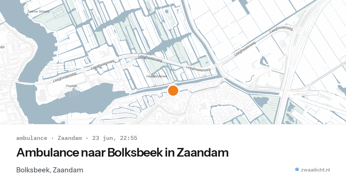 Ambulance naar Bolksbeek in Zaandam — 23 jun 2026