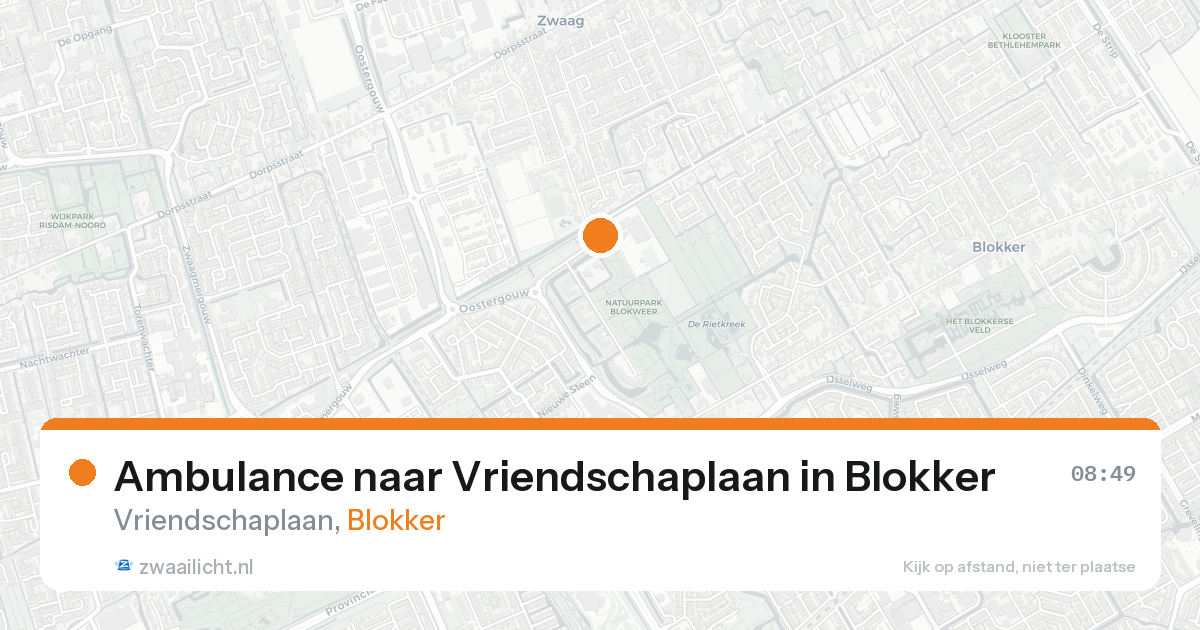 Ambulance naar Vriendschaplaan in Blokker — 23 aug 2026