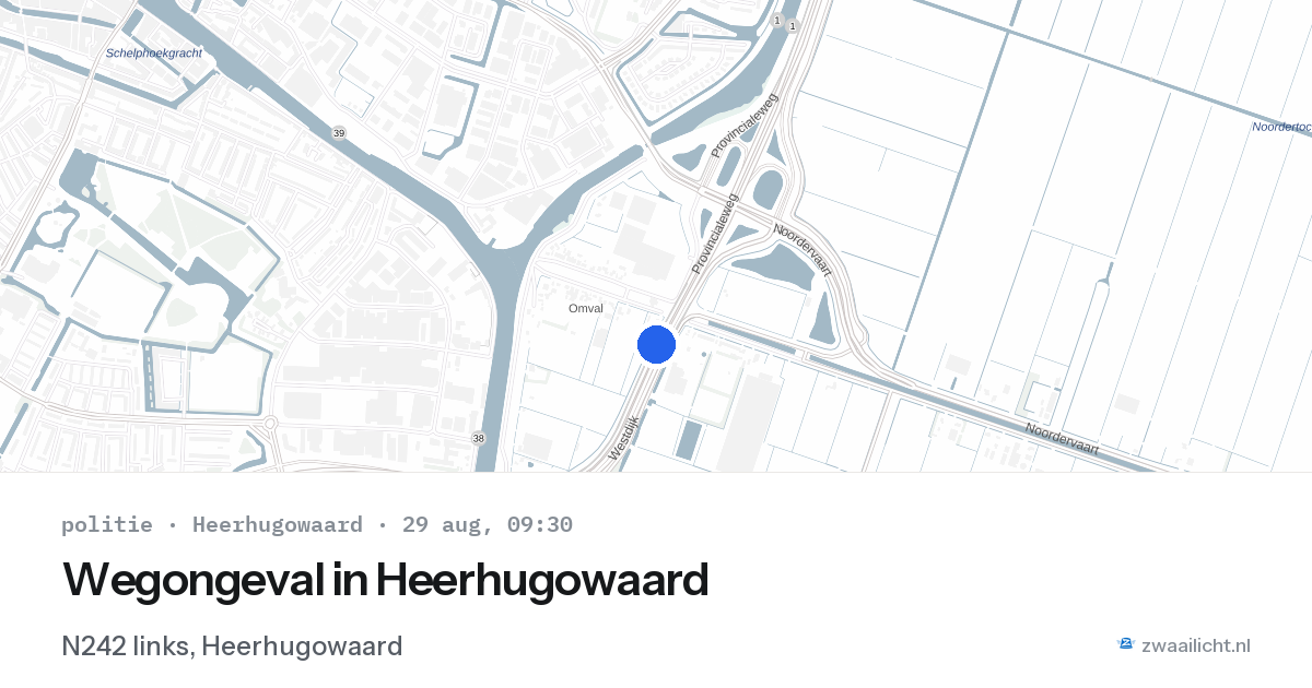 Wegongeval in Heerhugowaard — 29 aug 2026