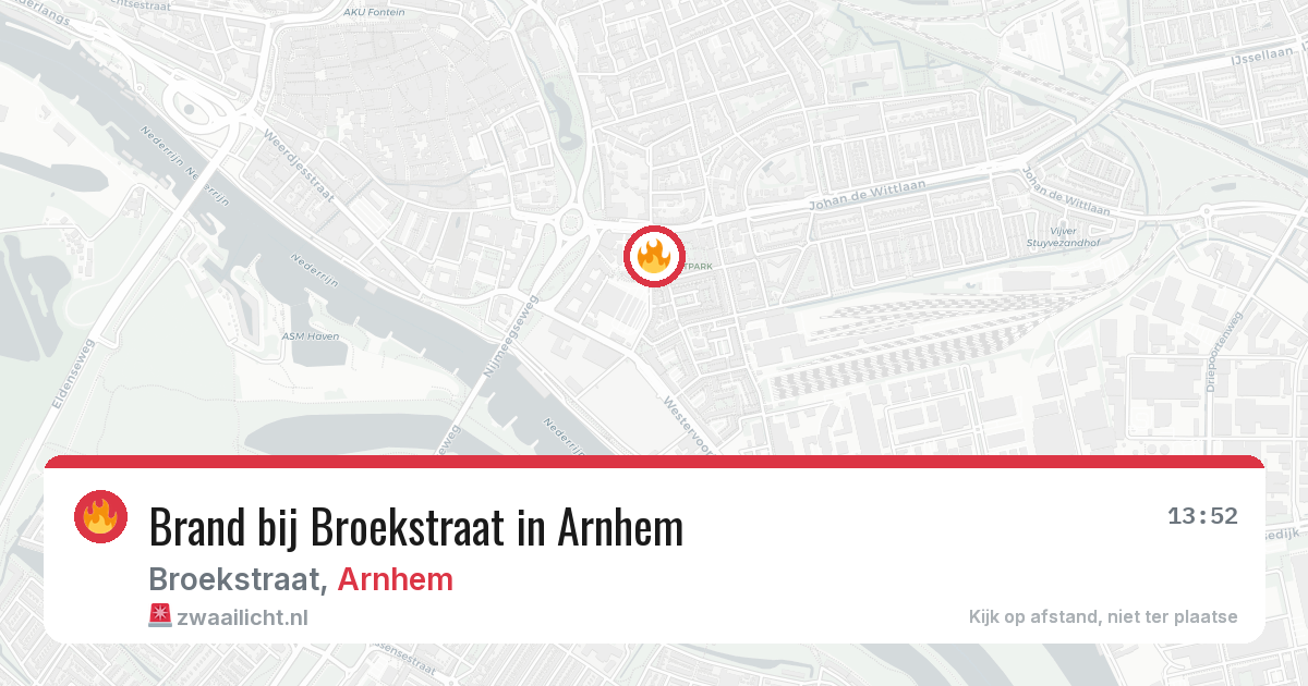 Brand bij Broekstraat in Arnhem — 29 jun 2026
