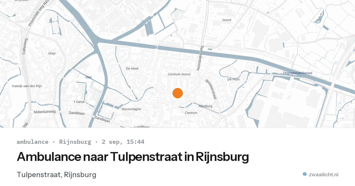 Ambulance naar Tulpenstraat in Rijnsburg — 2 sep 2026