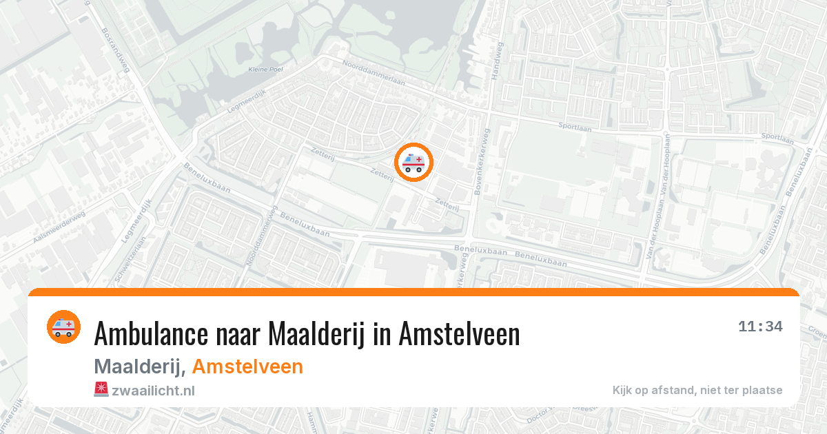 Ambulance naar Maalderij in Amstelveen — 9 jul 2026