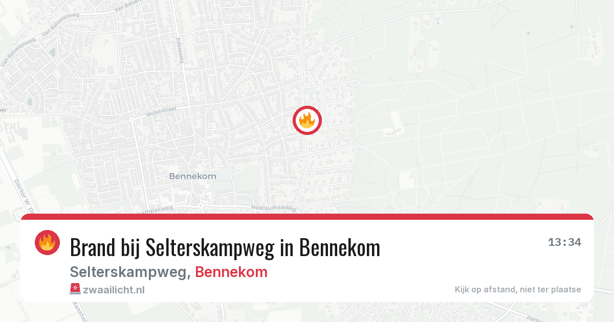 Brand bij Selterskampweg in Bennekom — 1 aug 2026