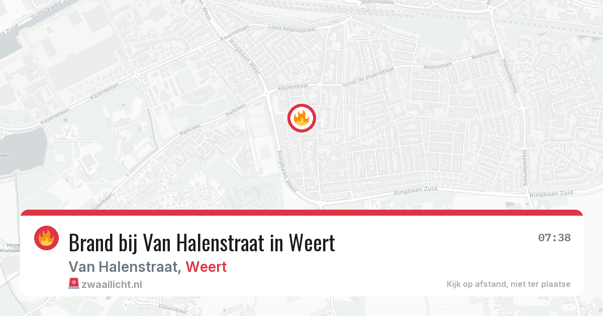 Brand bij Van Halenstraat in Weert — 9 jul 2026