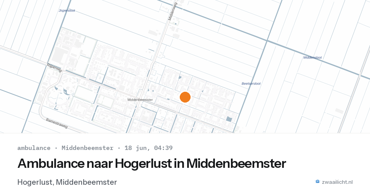 Ambulance naar Hogerlust in Middenbeemster — 18 jun 2026