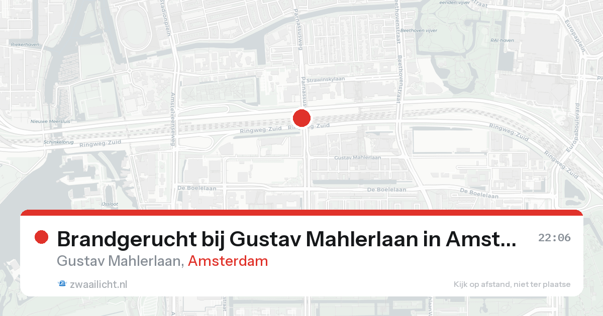Brandgerucht bij Gustav Mahlerlaan in Amsterdam — 16 aug 2026
