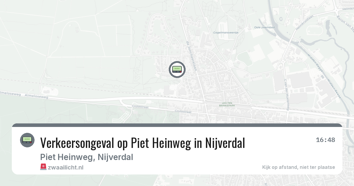 Verkeersongeval op Piet Heinweg in Nijverdal — 3 aug 2026