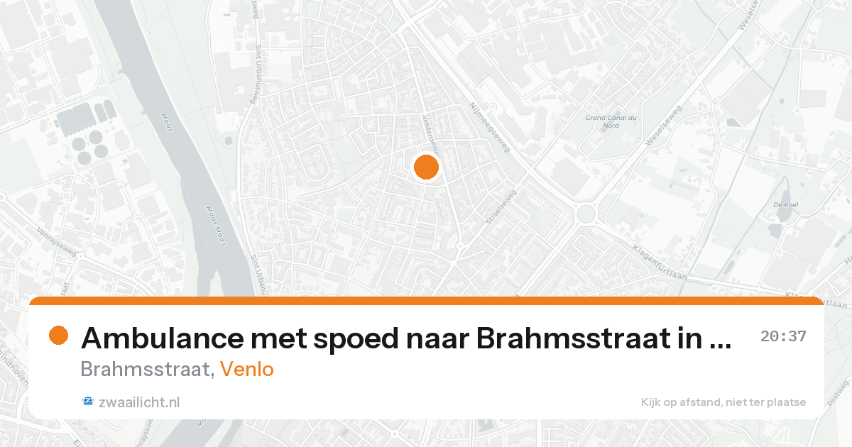 Ambulance met spoed naar Brahmsstraat in Venlo — 24 aug 2026
