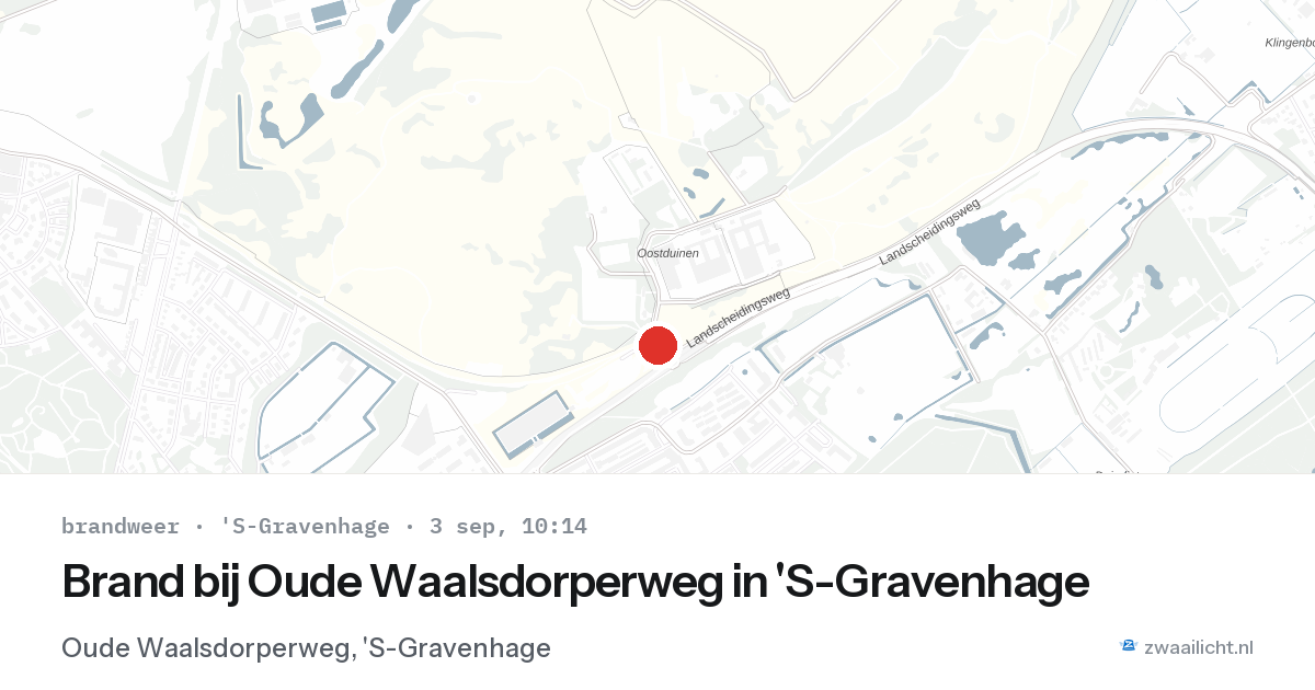 Brand bij Oude Waalsdorperweg in 'S-Gravenhage — 3 sep 2026