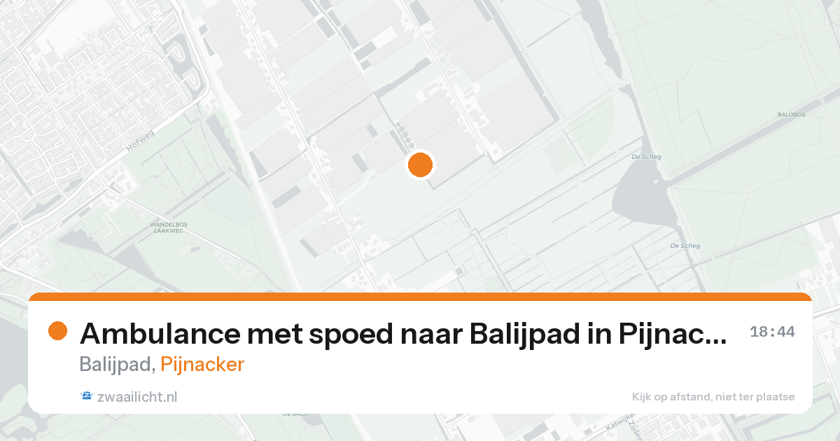 Ambulance met spoed naar Balijpad in Pijnacker — 16 aug 2026