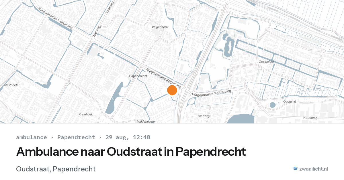 Ambulance naar Oudstraat in Papendrecht — 29 aug 2026