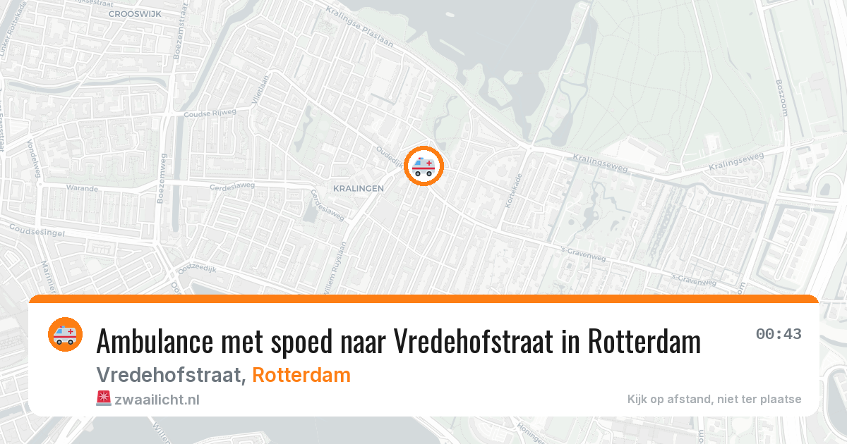 Ambulance met spoed naar Vredehofstraat in Rotterdam — 9 aug 2026