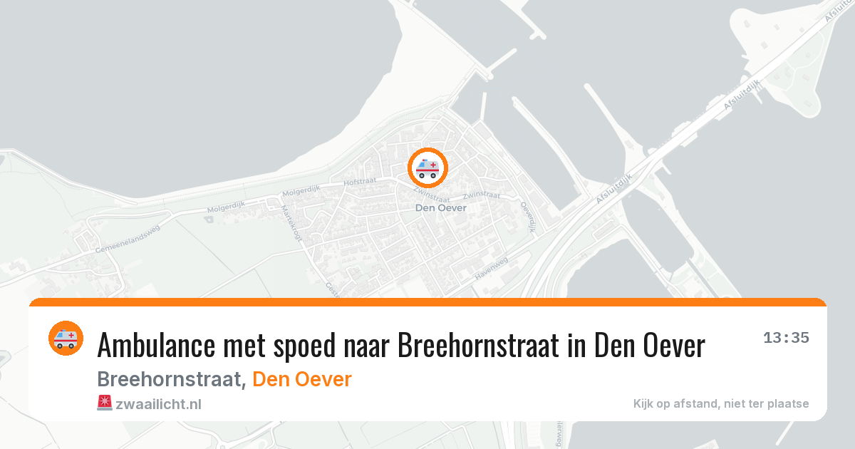 Ambulance met spoed naar Breehornstraat in Den Oever — 27 apr 2026