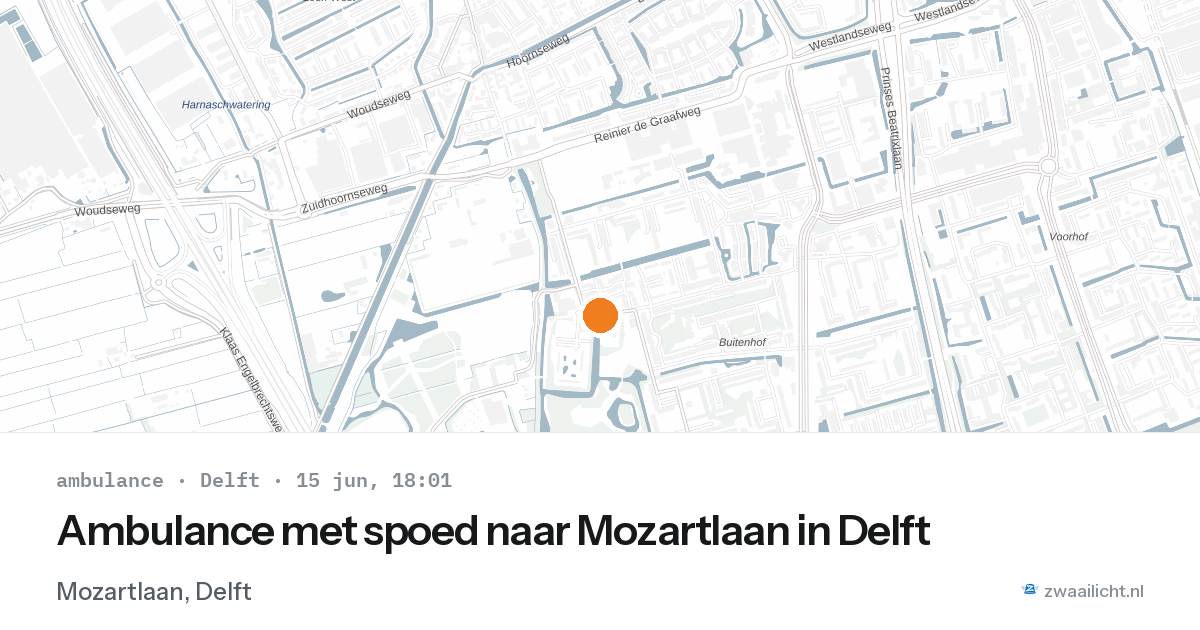 Ambulance met spoed naar Mozartlaan in Delft — 15 jun 2026