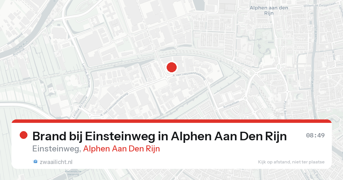 Brand bij Einsteinweg in Alphen Aan Den Rijn — 24 aug 2026
