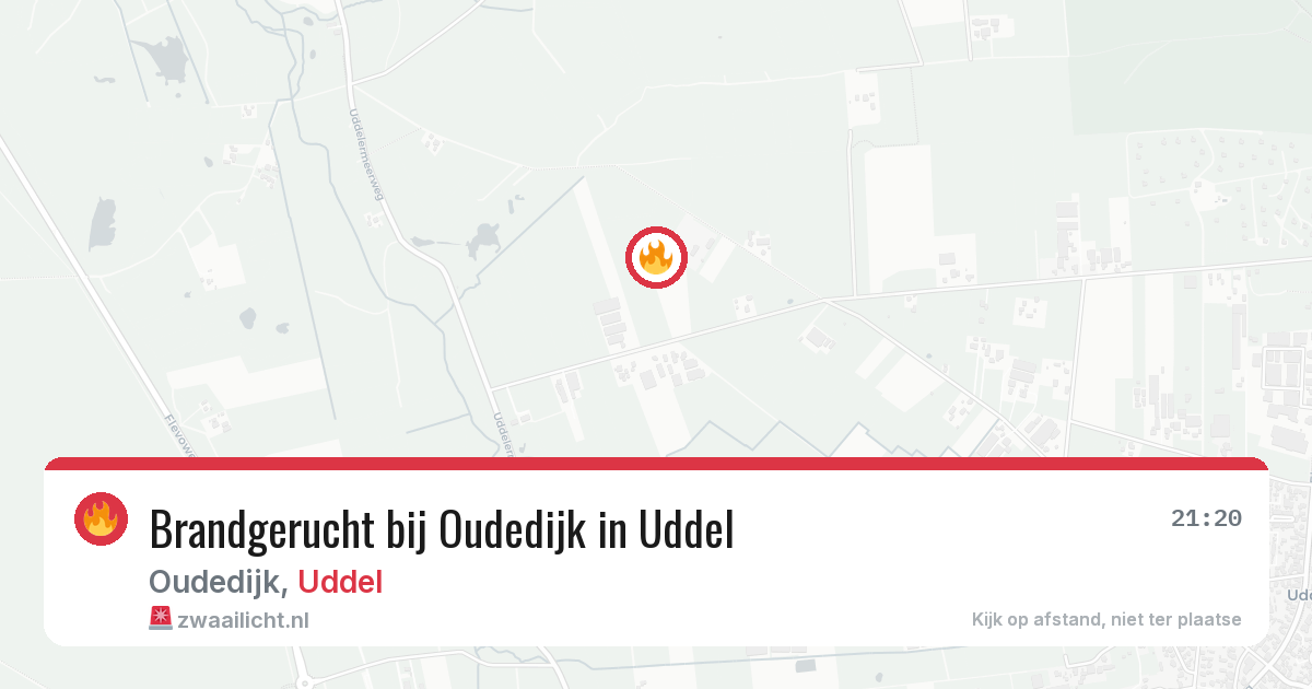 Brandgerucht bij Oudedijk in Uddel — 13 mei 2026