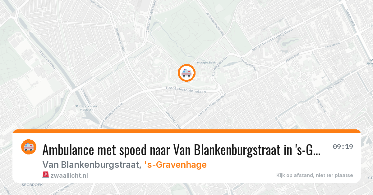 Ambulance met spoed naar Van Blankenburgstraat in 's-Gravenhage — 20 jun 2026