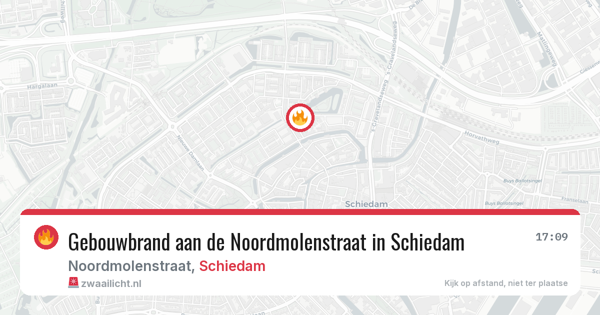Gebouwbrand aan de Noordmolenstraat in Schiedam — 19 mei 2026