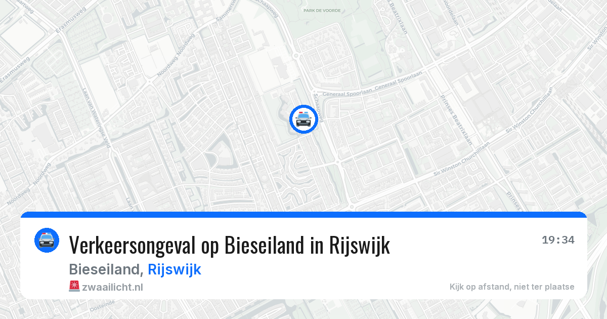 Verkeersongeval op Bieseiland in Rijswijk — 11 mrt 2026