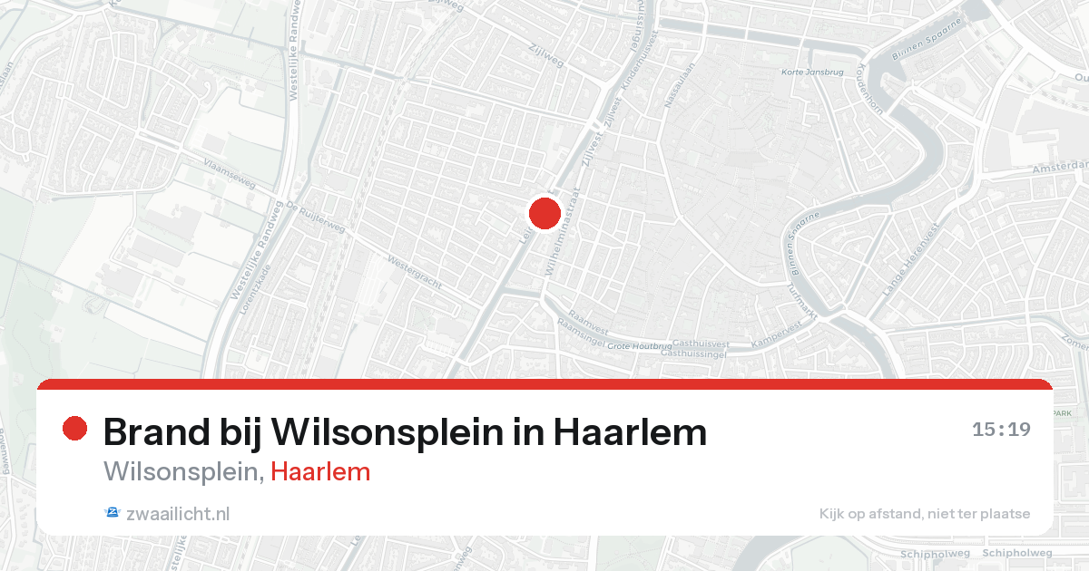 Brand bij Wilsonsplein in Haarlem — 24 aug 2026