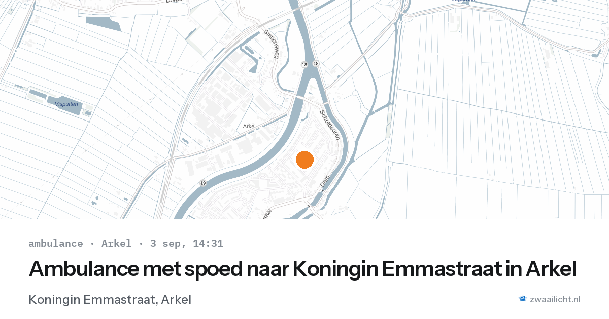 Ambulance met spoed naar Koningin Emmastraat in Arkel — 3 sep 2026
