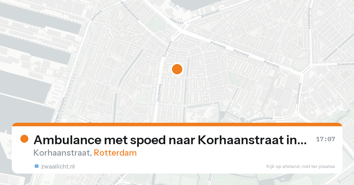 Ambulance met spoed naar Korhaanstraat in Rotterdam — 20 aug 2026