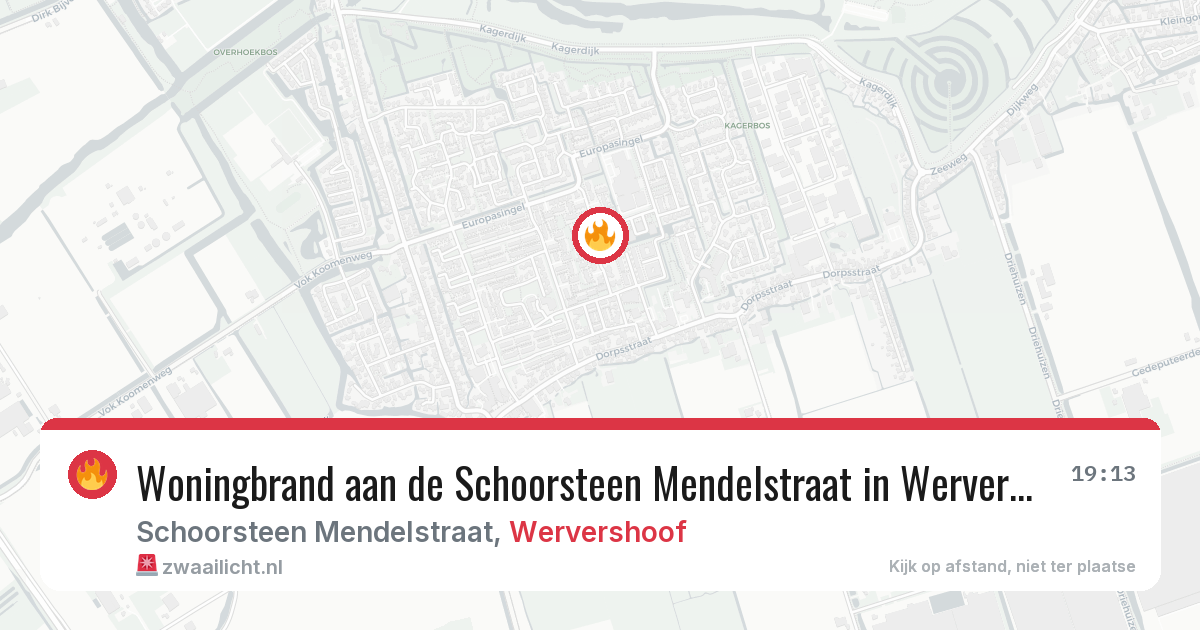 Woningbrand aan de Schoorsteen Mendelstraat in Wervershoof — 10 feb 2026