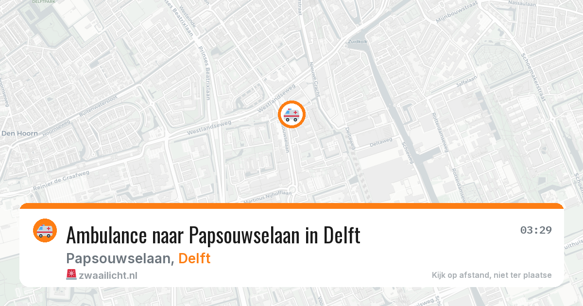 Ambulance naar Papsouwselaan in Delft — 21 jun 2026