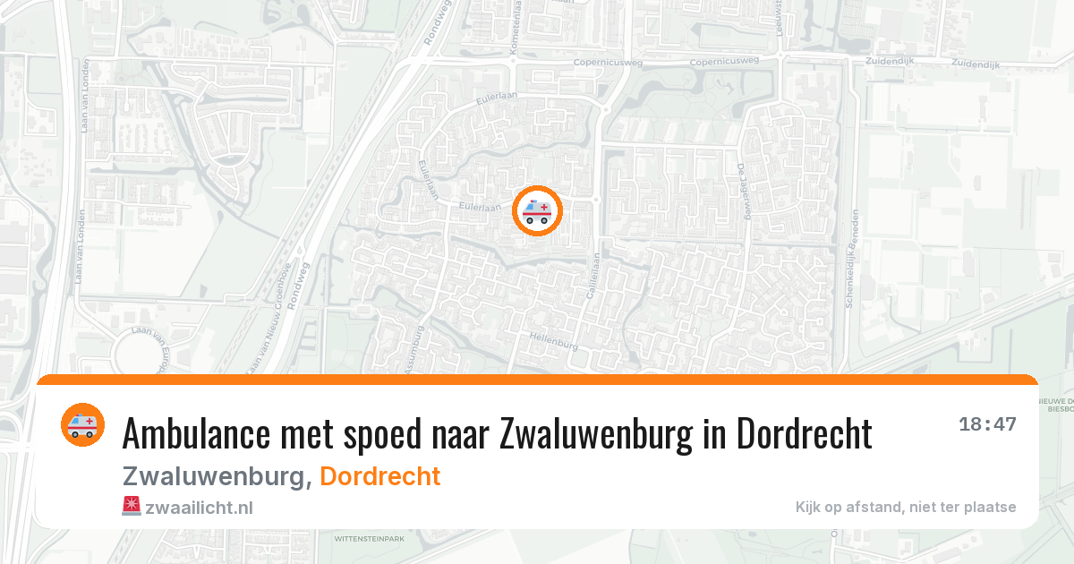 Ambulance met spoed naar Zwaluwenburg in Dordrecht — 10 jul 2026