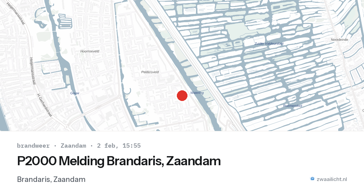 P2000 Melding Brandaris, Zaandam — 2 feb 2026