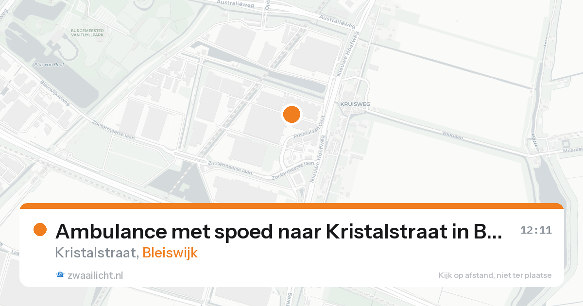 Ambulance met spoed naar Kristalstraat in Bleiswijk — 19 aug 2026
