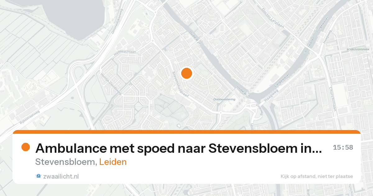 Ambulance met spoed naar Stevensbloem in Leiden — 20 aug 2026