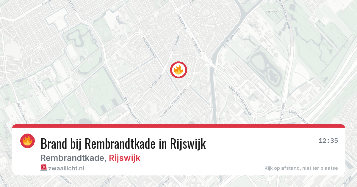 Brand bij Rembrandtkade in Rijswijk — 30 jul 2026