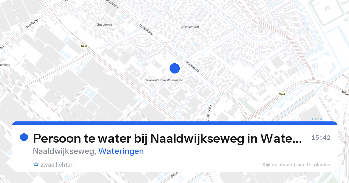 Persoon te water bij Naaldwijkseweg in Wateringen — 28 aug 2026