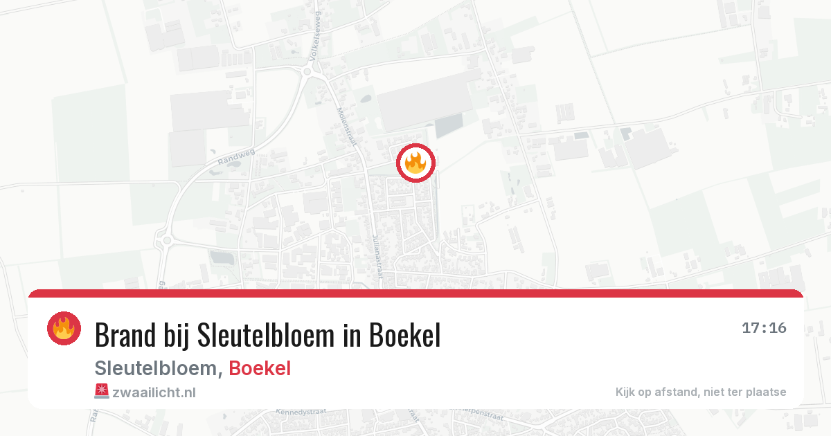 Brand bij Sleutelbloem in Boekel — 11 aug 2026